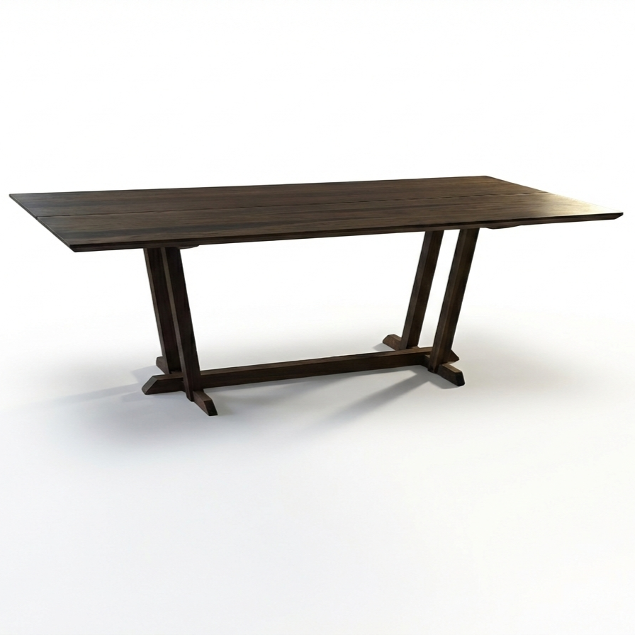 Table Tsumugi en noyer noir massif, inspiration Nakashima